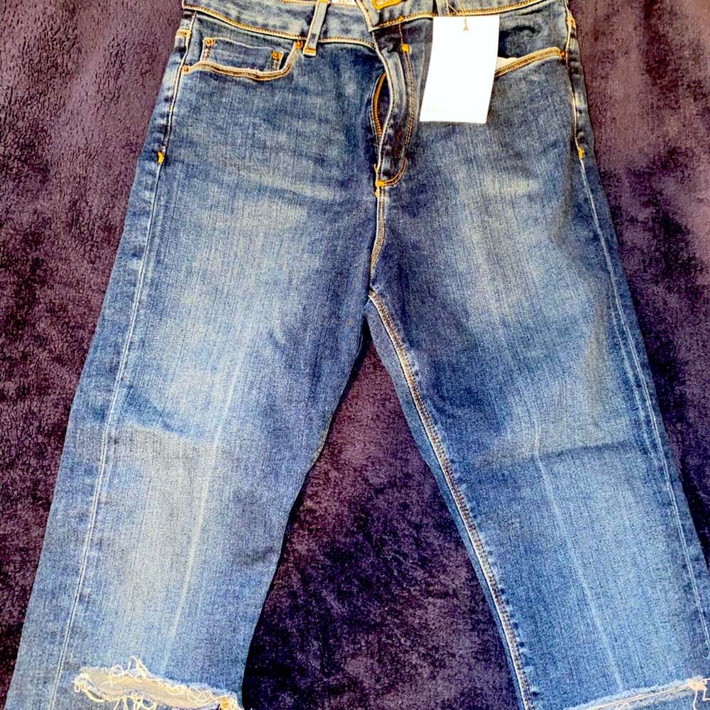 Blue denim high rise stretch jeans NWT